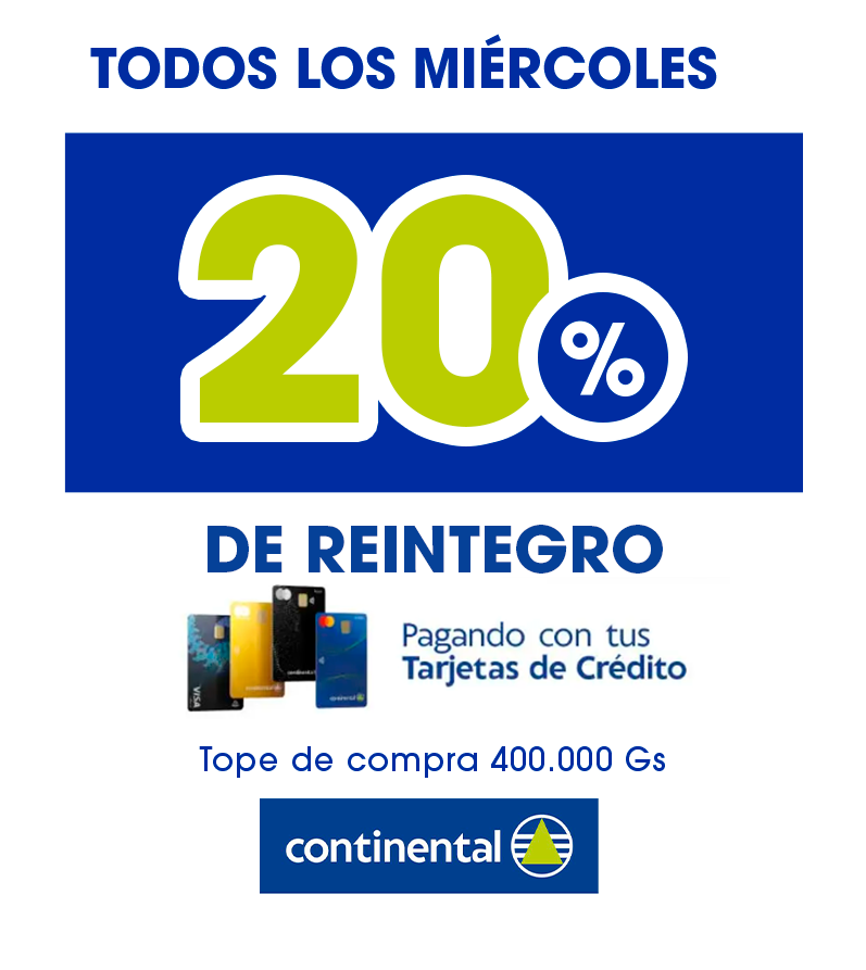 Todos los miércoles 20% de descuento con Continental